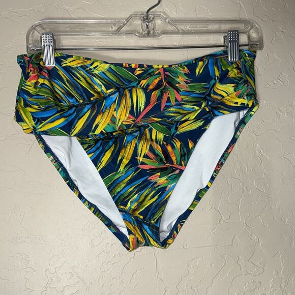 Soma tropical palm print v wire tankini swim suit size large - Picture 8 of 11